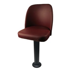 Premium Bucket Seat 300 LB Floor Mount Black Pedestal Stool, Dining Height, Wine