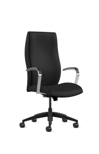 9to5 Seating Acclaim High-Back 300 LB Executive Office Chair, Full Synchro Tilt Control, Chrome Cantilever Arms