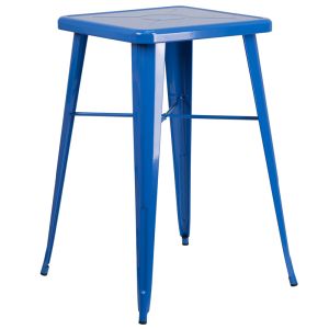 HUSKY Seating® Modern 24" Square Bar Height Indoor-Outdoor Cafe Table-Blue