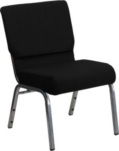 HUSKY Seating® 800 LB Heavy Duty Auditorium Stack Chair with Ganging - 21" Wide-Black Version 2
