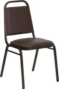 HUSKY Seating® Heavy Duty Vinyl Restaurant Banquet Stacking Chair-Brown