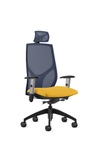 9to5 Seating Vault Mesh High-Back 300 LB Office Chair, Adjustable Back, Seat Slider, Enhanced Knee Tilt Control, 2-Way Adjustable Silver Arms