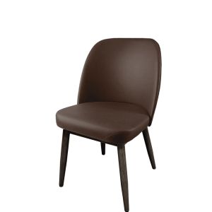 Amata 300 LB Metal Frame Chair - Driftwood Faux Woodgrain Frame Finish - Espresso Vinyl Standard Bucket Seat