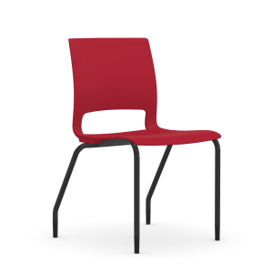 9to5 Seating Vox 300 LB Four Leg Stacking Guest Chair, Armless, Plastic Back