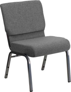 HUSKY Seating® 800 LB Heavy Duty Auditorium Stack Chair with Ganging - 21" Wide-Gray