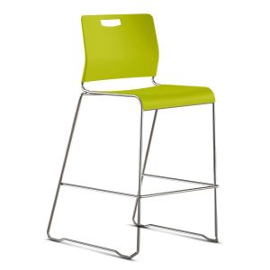 9to5 Seating Kelley 300 LB Sled Base 30" Bar Height Stacking Stool, Armless, All Plastic