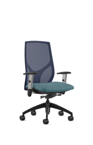 9to5 Seating Vault Mesh Mid-Back 300 LB Office Chair, Adjustable Back, Seat Slider, Enhanced Knee Tilt Control, 2-Way Adjustable Silver Arms