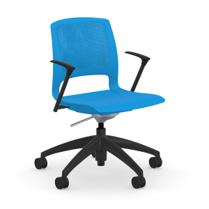 9to5 Seating Dash 300 LB Rocking Tilt Task Chair with Plastic Back, Black Arms