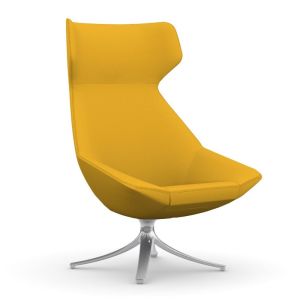 9to5 Seating Jax 300 LB Wing-Back Lounge Chair with Swivel Base