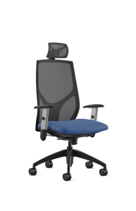 9to5 Seating Vault Mesh High-Back 300 LB Office Chair, Adjustable Back, Seat Slider, Full Synchro-Tilt Control, 4-Way Adjustable Silver Arm