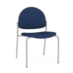 Lesro Chat 300 LB Heavy Duty Reception and Waiting Room Armless Round Back Guest Chair with Upholstered Seat & Back and Metal Frame