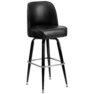 HUSKY Seating Heavy Duty 500 LB Bucket Seat Bar Stool with Steel Frame -  Black