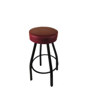 Heavy Duty 500 LB Button Top Swivel Bar Stool with Black Powder Coat Frame - Wine Vinyl