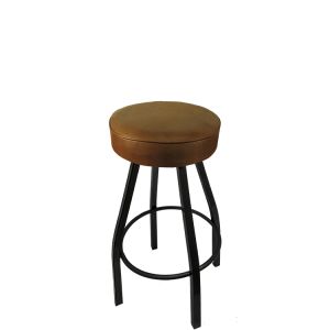 Heavy Duty 500 LB Button Top Swivel Bar Stool with Black Powder Coat Frame - Buckskin Vinyl