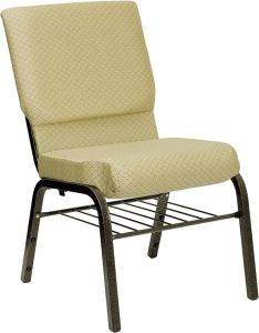 HUSKY Seating® 800 LB Heavy Duty Ganging Auditorium Chair - Gold Vein & Book Rack-Beige