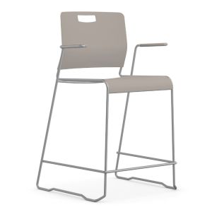 9to5 Seating Kelley 300 LB Sled Base 24" Counter Height Stacking Stool with Armrests, All Plastic