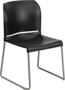 HUSKY Seating® 880 LB Designer Stack Chair with Full Back-Black