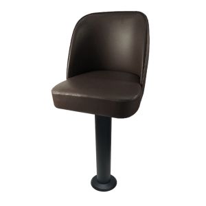 American Made Bucket Seat 300 LB Floor Mount Black Pedestal Stool, Counter Height, Espresso