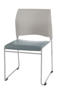 4 PACK NPS 8700 Series Cafetorium Vinyl Stack Chair-Gray
