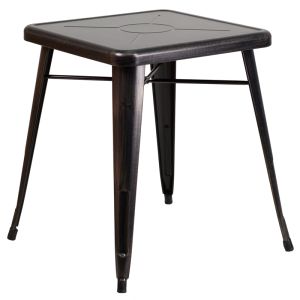 HUSKY Seating® Modern 24" HUSKY Seating® Square Indoor-Outdoor Cafe Table-Antique Black Gold