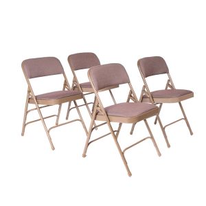 4 PACK HUSKY Seating® 500 LB Fabric Padded Heavy Duty Folding Chair - Beige