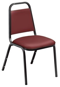 4 PACK Eco Series Vinyl Padded Banquet Stack Chair-Burgundy