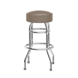 HUSKY Seating Heavy Duty 500 LB Steel Metal Bar Stool with Chrome Frame & Swivel Seat-Beige