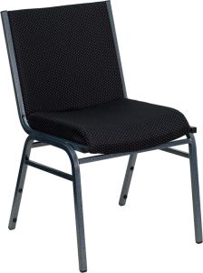 HUSKY Seating® 550 LB Commercial Stack Chair with Overstuffed Fabric Seat-Black