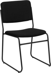 HUSKY Seating® 500 LB Black Fabric Padded Commercial Stack Chair