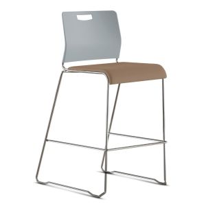 9to5 Seating Kelley 300 LB Sled Base 30" Bar Height Stacking Stool, Armless, Upholstered Seat