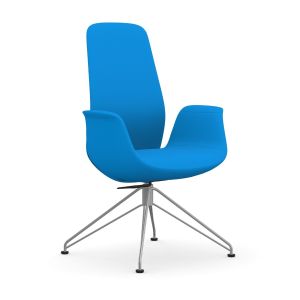9to5 Seating Ellie High-Back 300 LB Lounge Chair with Silver Wire-Frame Base