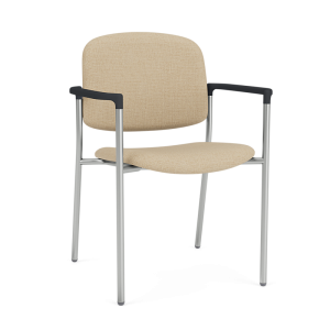 Lesro Chat 300 LB Heavy Duty Reception and Waiting Room Square Back Guest Chair with Upholstered Seat & Back and Metal Frame
