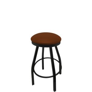 Heavy Duty SlimLine 500 LB Button Top Swivel Bar Stool with Black Powder Coat Frame - Chestnut Vinyl