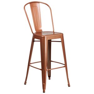 HUSKY Seating 500 LB 30" Indoor-Outdoor Metal Bar Stool-Copper