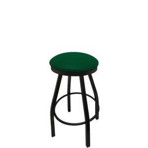 Heavy Duty SlimLine 500 LB Button Top Swivel Bar Stool with Black Powder Coat Frame - Hunter Green Vinyl