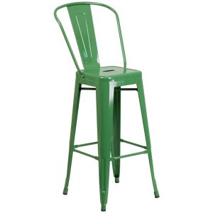 HUSKY Seating 500 LB 30" Indoor-Outdoor Metal Bar Stool-Green