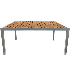Teak Outdoor Table - 30" x 48" - Brown Slats
