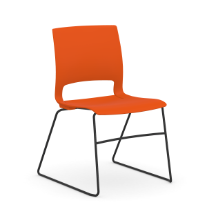 9to5 Seating Vox 300 LB Sled Base Stacking Guest Chair, Plastic Back, Armless
