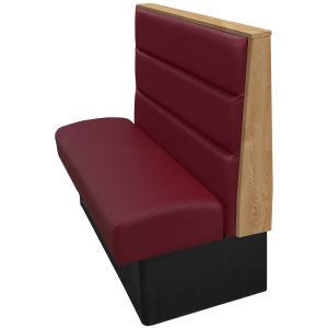 Irwin Restaurant Booth with Horizontal Channel Back and Oak Engineered Wood Top and Side Caps - Single - 24" W