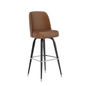 HUSKY Seating Heavy Duty 500 LB Bucket Seat Bar Stool with Steel Frame - Weathered Brown