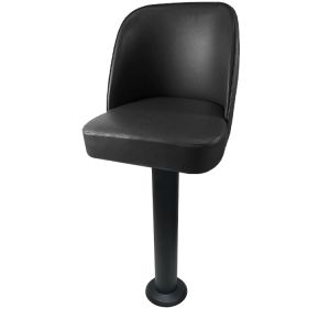 American Made Bucket Seat 300 LB Floor Mount Black Pedestal Stool, Bar Height, Black