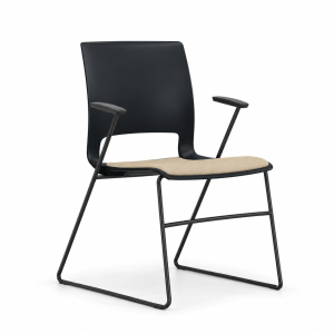 9to5 Seating Vox 300 LB Sled-Base Stacking Chair - Upholstered Seat
