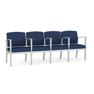 Lesro Amherst Steel 400 LB 4 Seater with Center Arms