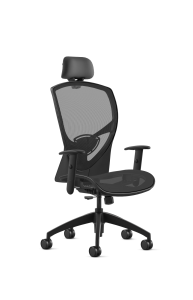 9to5 Seating Theory All Mesh High-Back 300 LB Executive Office Chair, Simple Synchro Control, Black Two-Way Adjustable Arms