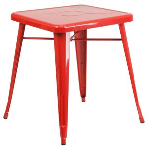 HUSKY Seating® Modern 24" Square Indoor-Outdoor Cafe Table-Red