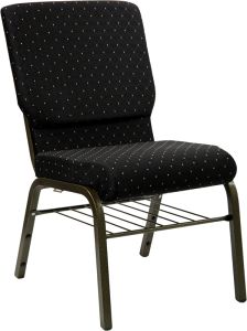 HUSKY Seating® 800 LB Heavy Duty Ganging Auditorium Chair - Gold Vein & Book Rack-Black