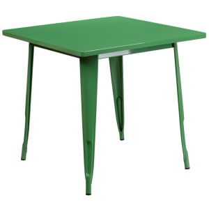 HUSKY Seating® 31.5" Square Metal Indoor-Outdoor Table-Green