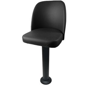 Premium Bucket Seat 300 LB Floor Mount Black Pedestal Stool, Bar Height, Black