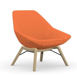 9to5 Seating Jax 300 LB Mid-Back Lounge Chair with 4 Wood Legs