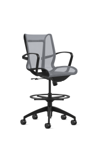 9to5 Seating Cydia 300 LB Mesh Mid-Back Counter Height Office Stool, Swivel Tilt Control, Soft Touch Polyurethane Arms